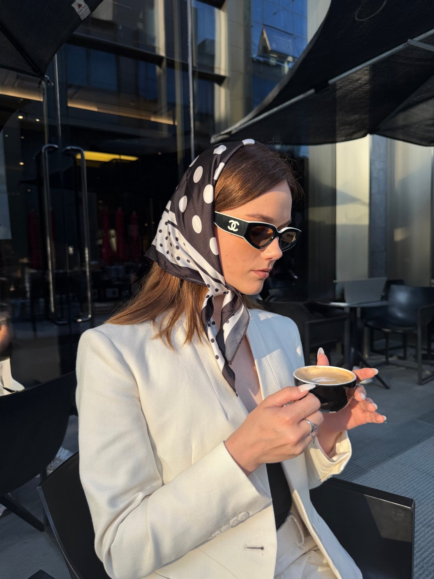 lady double polka scarf
